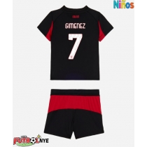 Camiseta AC Milan Santiago Gimenez #7 Primera Equipación para niños 2025-26 manga corta (+ pantalones cortos)